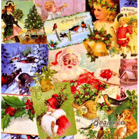 Serwetka decoupage firmy HOLMBLAD obrazki retro 33x33cm